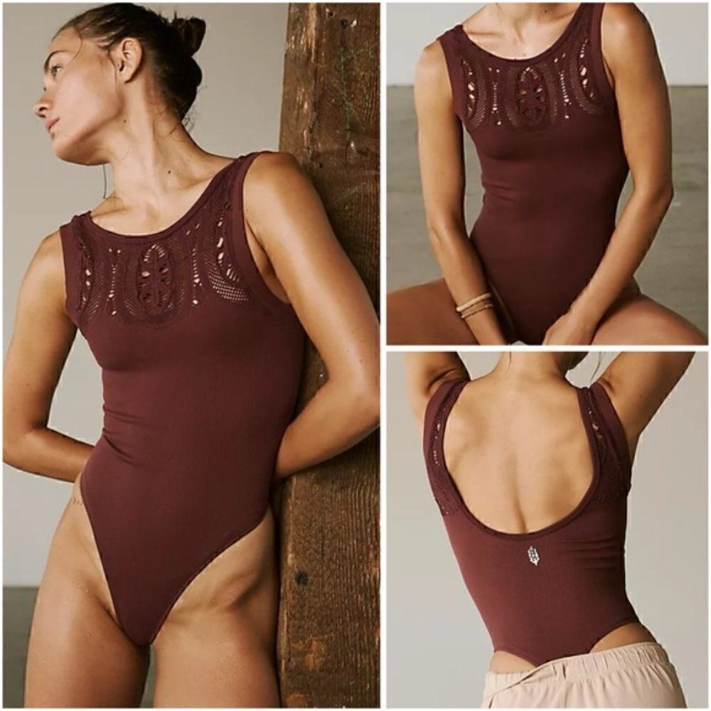 $88 MSRP - Crochet My Way Leotard XS/S Dark Brown